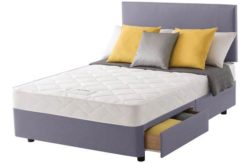 Layezee Calm Micro Quilt Double 2 Drawer Heather Divan Bed